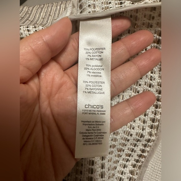 Chico’s SEQUINED TEXTURED JACKET Sz 1 (Med) - Picture 7 of 10